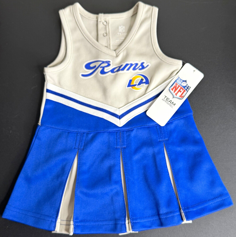 NFL Team Apparel Los Angeles Rams Girls Cheerleader Dress 12M Blue Gray White